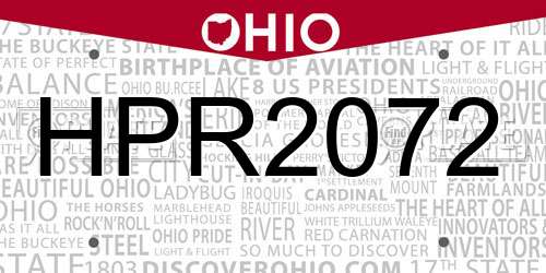 HPR2072 Ohio License Plate