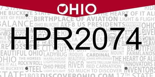 HPR2074 Ohio License Plate