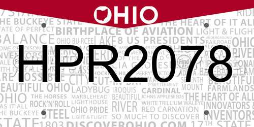 HPR2078 Ohio License Plate