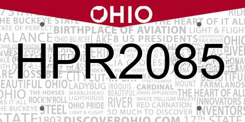 HPR2085 Ohio License Plate