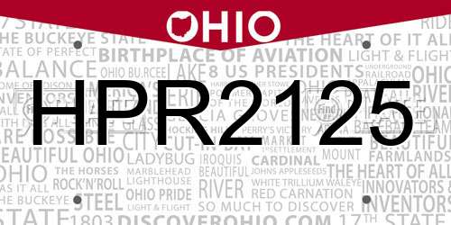 HPR2125 Ohio License Plate