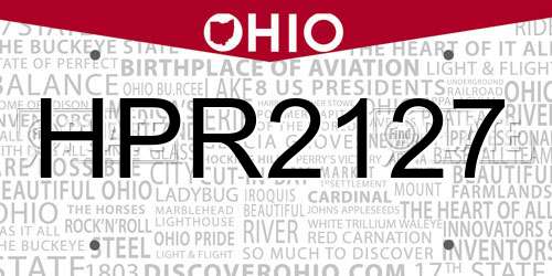 HPR2127 Ohio License Plate