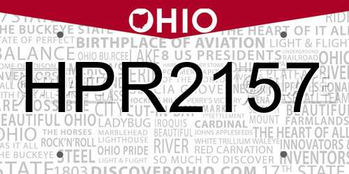 HPR2157 Ohio License Plate