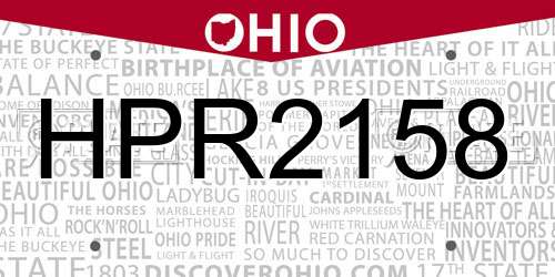 HPR2158 Ohio License Plate