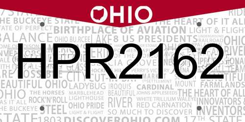 HPR2162 Ohio License Plate