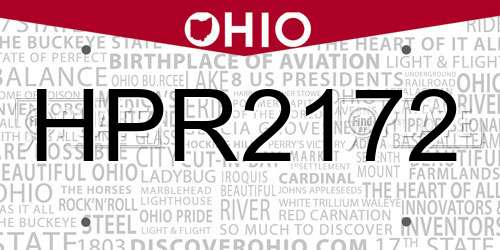 HPR2172 Ohio License Plate