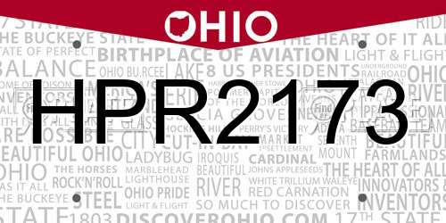 HPR2173 Ohio License Plate