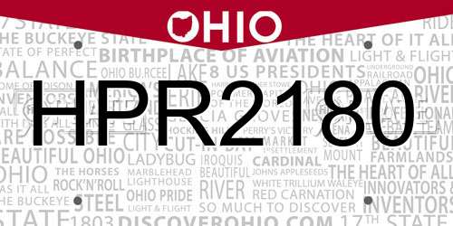 HPR2180 Ohio License Plate