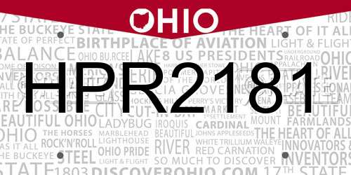 HPR2181 Ohio License Plate