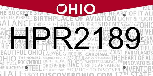HPR2189 Ohio License Plate