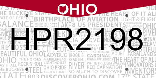 HPR2198 Ohio License Plate