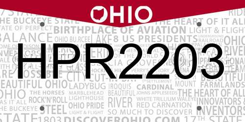 HPR2203 Ohio License Plate