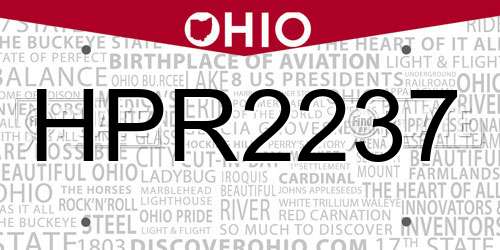 HPR2237 Ohio License Plate