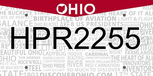 HPR2255 Ohio License Plate