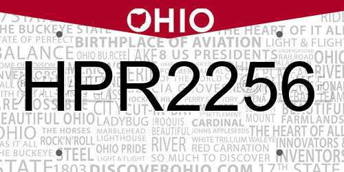 HPR2256 Ohio License Plate