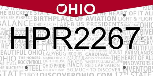 HPR2267 Ohio License Plate
