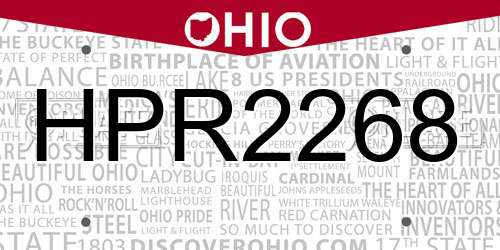 HPR2268 Ohio License Plate