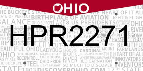 HPR2271 Ohio License Plate