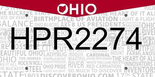 HPR2274 Ohio License Plate
