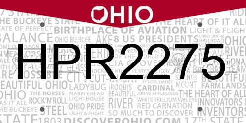 HPR2275 Ohio License Plate
