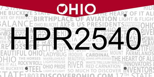 HPR2540 Ohio License Plate