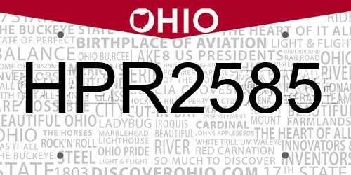 HPR2585 Ohio License Plate