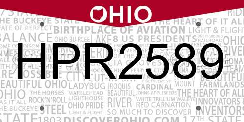 HPR2589 Ohio License Plate