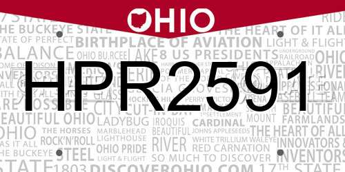 HPR2591 Ohio License Plate