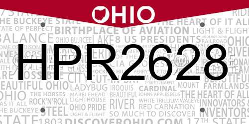 HPR2628 Ohio License Plate