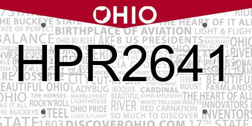 HPR2641 Ohio License Plate