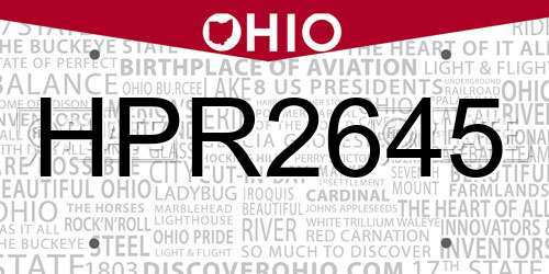 HPR2645 Ohio License Plate