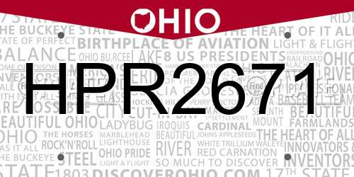HPR2671 Ohio License Plate
