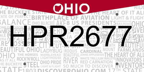 HPR2677 Ohio License Plate