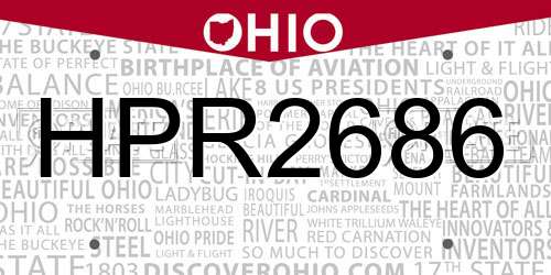 HPR2686 Ohio License Plate
