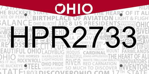 HPR2733 Ohio License Plate