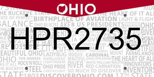 HPR2735 Ohio License Plate