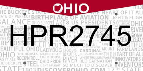 HPR2745 Ohio License Plate