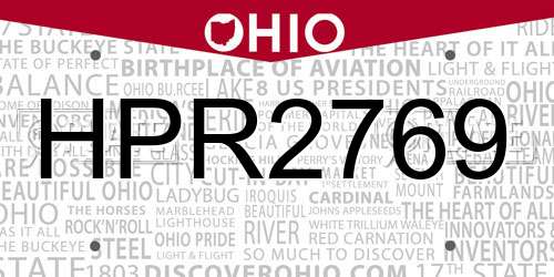 HPR2769 Ohio License Plate