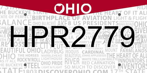 HPR2779 Ohio License Plate