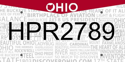 HPR2789 Ohio License Plate