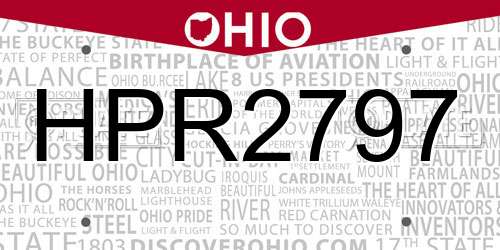 HPR2797 Ohio License Plate