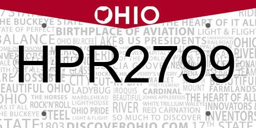 HPR2799 Ohio License Plate