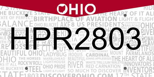 HPR2803 Ohio License Plate