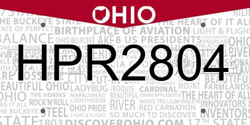 HPR2804 Ohio License Plate