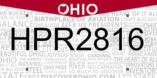 HPR2816 Ohio License Plate