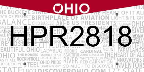 HPR2818 Ohio License Plate