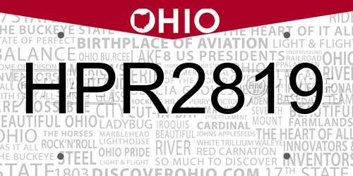 HPR2819 Ohio License Plate