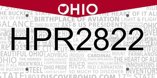 HPR2822 Ohio License Plate
