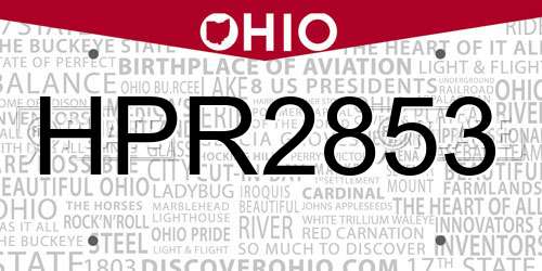 HPR2853 Ohio License Plate