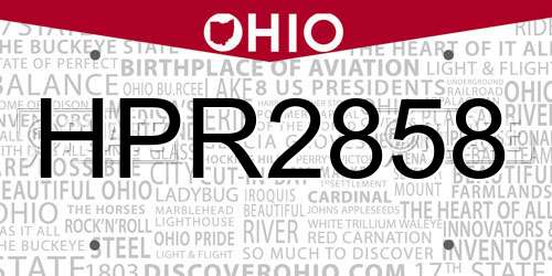 HPR2858 Ohio License Plate